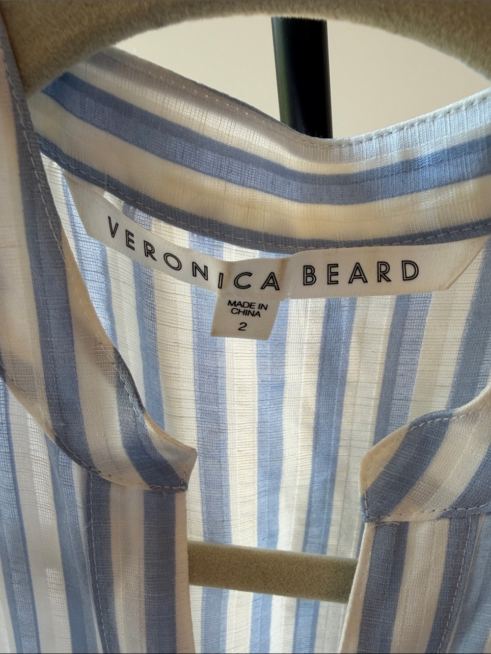 Veronica Beard Blue and White Striped Midi Dress - Picture 2 of 12
